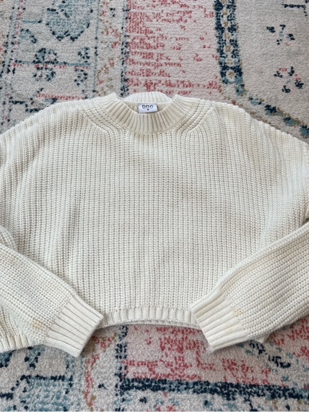 BDG Cream Chunky Crew Sweatshirt